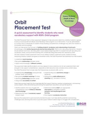 Orbit Placement Test  HS